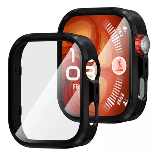 Diruite 2 Piezas Funda Protector para Huawei Watch Fit 4 Pro HD Protección Completa PC Dura Carcasa Protector,Negro&Negro