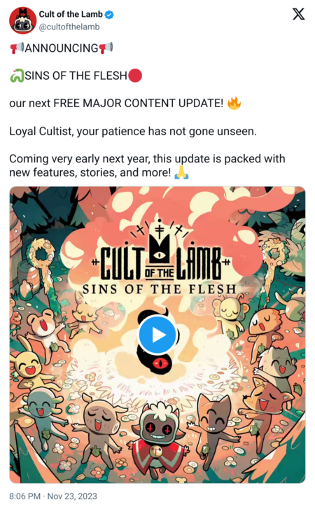 Cult Of The Lamb Sins Of The Flesh