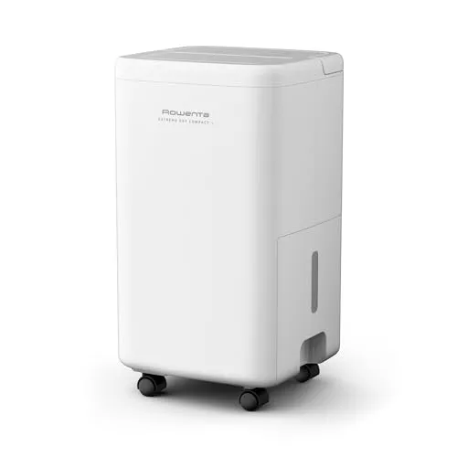 Rowenta Extreme Dry Compact +, Deshumidificador 16L/día para Habitaciones hasta 40m², Secado Ropa 30% Más Rápido, Silencioso, 3 Modos con Temporizador, Indicador Humedad, Compacto y potente, DH5260