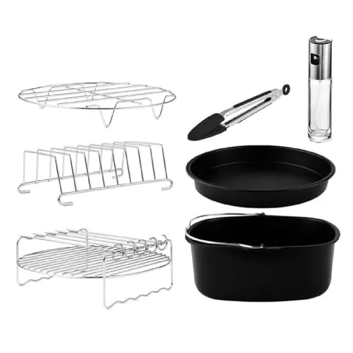 Cecotec Kit de Accesorios para Freidora sin Aceite de 5 a 6,5 L Cecofry Pack Accessories. 8 Accesorios, Revestimiento Antiadherente, Aptos para Lavavajillas, BPA-free