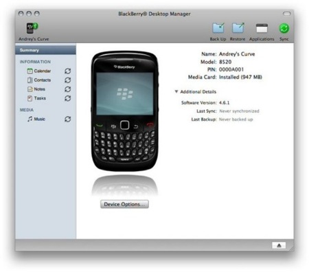 BlackBerry Desktop Manager para Mac ya disponible