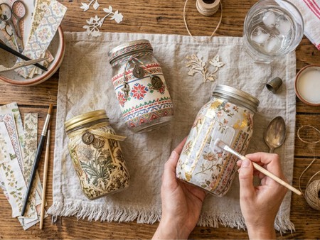 3 ideas creativas para decorar frascos de mayonesa con decoupage y darles una segunda vida