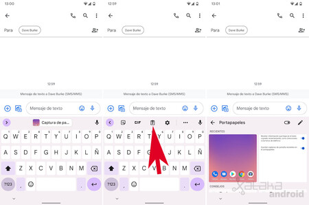 Capturas de pantalla de Gboard