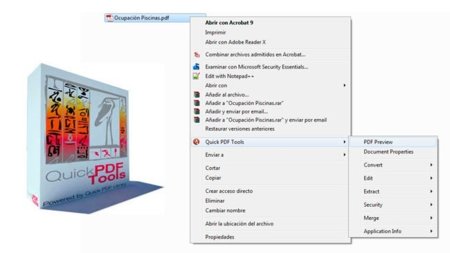 Manipula PDFs desde el menú contextual con Quick PDF Tools
