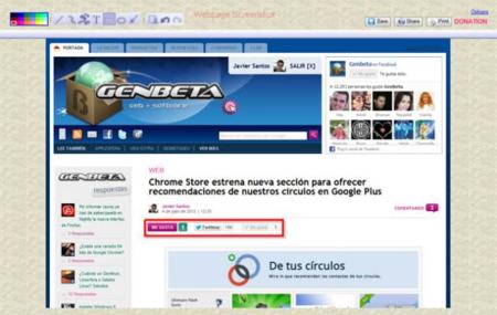 Extensión Webpage Screenshot para Chrome.