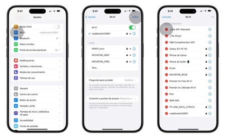 Eliminar redes Wi-Fi conocidas en el iPhone