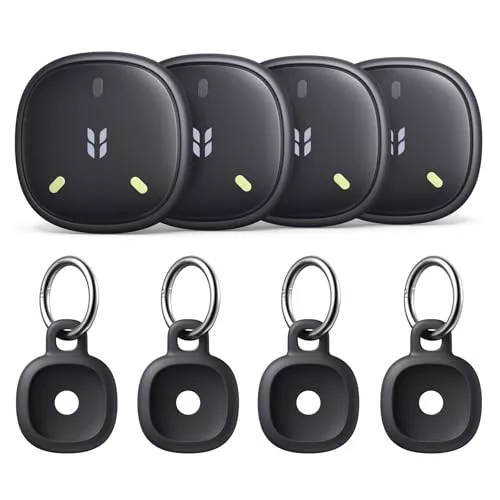 UGREEN FineTrack Mini 2 Smart Finder 110dB Fluorescencia IP68 Localizador Bluetooth SmartTag Tracker Soporte iOS Rastreador para Llaves Equipaje Cartera Bicicleta Mochila Bolso 7 Años Batería 4 Piezas