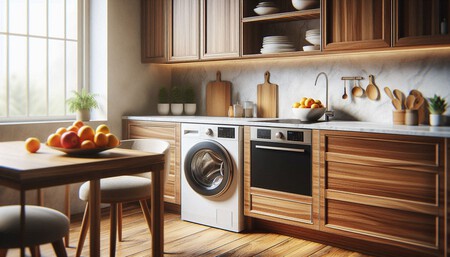 lavadora Samsung en una cocina