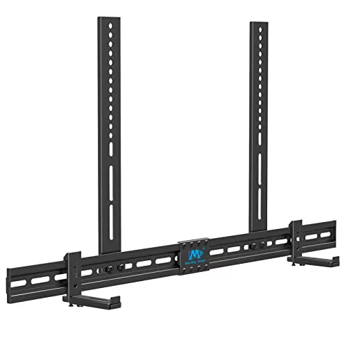 Mounting Dream Soporte de Barra de Sonido para Soundbar con Orificios en el Fondo/sin Orificios, con Soporte de Base Anti-Deslizante Extendido (87.5 a 154 mm), Instalar en Soporte TV, Pared o TV