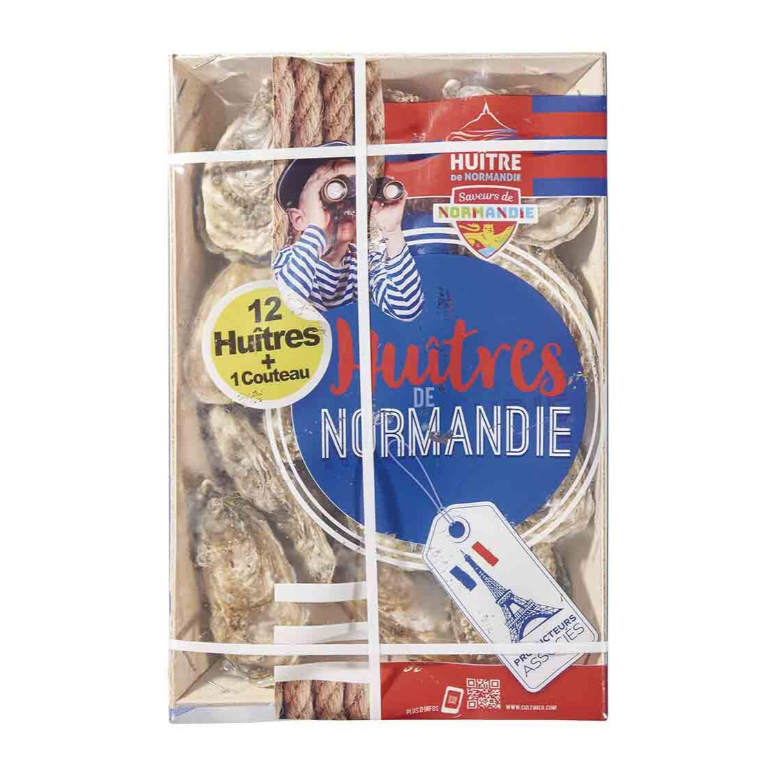 Ostras de roca con cuchillo