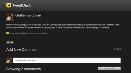 Deck.ly, el servicio de TweetDeck para tweets largos y el comienzo de una plataforma