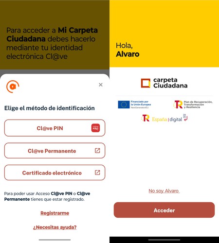 Acceso App Mi Carpeta Ciudadana