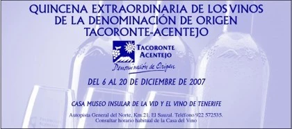 Degusta los vinos de Tacoronte-Acentejo, en la Quinzena Extraordinaria