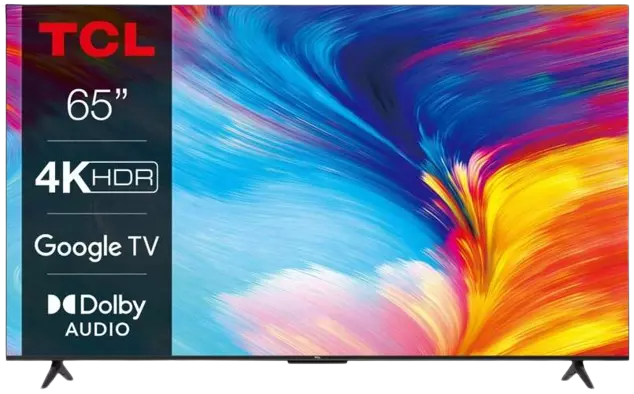 テレビ 65 インチ TCL 65P631 - 4K、Android スマート TV、メガコントラスト、HDR10、ドルビー オーディオ、Chromecast