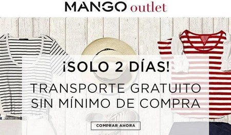 Gastos de envío gratis en el outlet de Mango todo el día de hoy, 29 de mayo