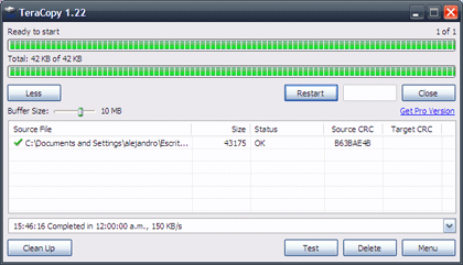 TeraCopy, copiando y moviendo archivos en Windows
