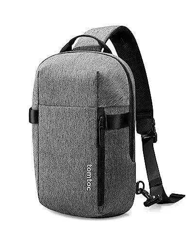 tomtoc 13 Pulgadas Sling Bag Compacta, Minimalista Bolsa de Hombro 13" MacBook Air/Pro, 2024 13" iPad Pro M4, 13" iPad Air M2, Resistente al Agua, Ligera Crossbody para Viaje, Trabajo, Gris