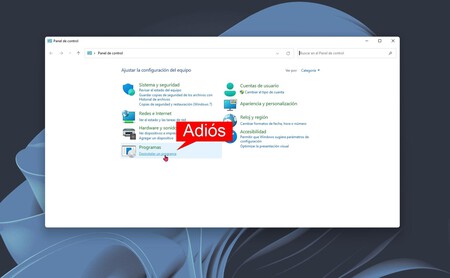 El Panel de Control en Windows 11 tiene dos pies en la tumba: no se podrá usar para desinstalar programas