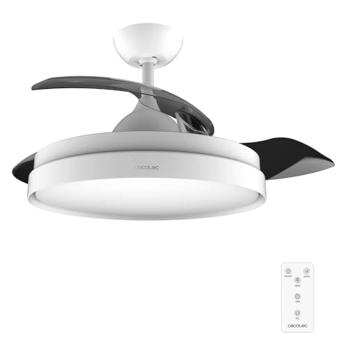 Cecotec Ventilador de Techo con Aspas Retráctites y Lámpara 