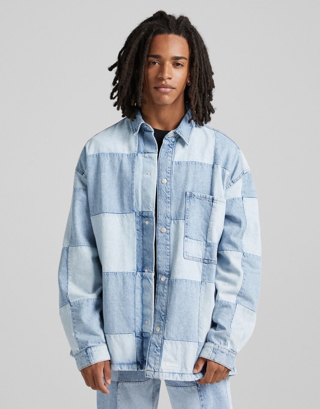 Cazadora oversize hack denim checks