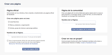 Páginas de la Comunidad en Facebook