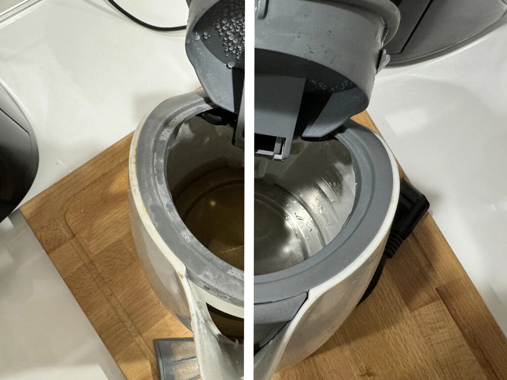 El hervidor tenía una desagradable capa de cal. Así la he eliminado usando ingredientes que tengo en casa