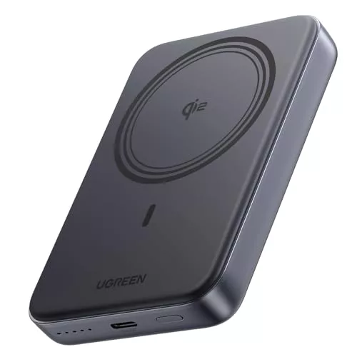UGREEN Nexode Qi 2 15W Power Bank Magnético 10000mAh, Batería Externa Carga Rápida PD 20W con Cable USB C, Cargador Portátil Inalámbrico Magsafe Compatible con iPhone 16/15/14/13/12 Mini Plus Pro MAX