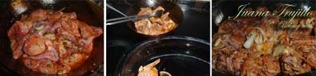 Preparación de conejo en adobo al horno
