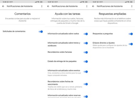 Notificaciones Google Assistant