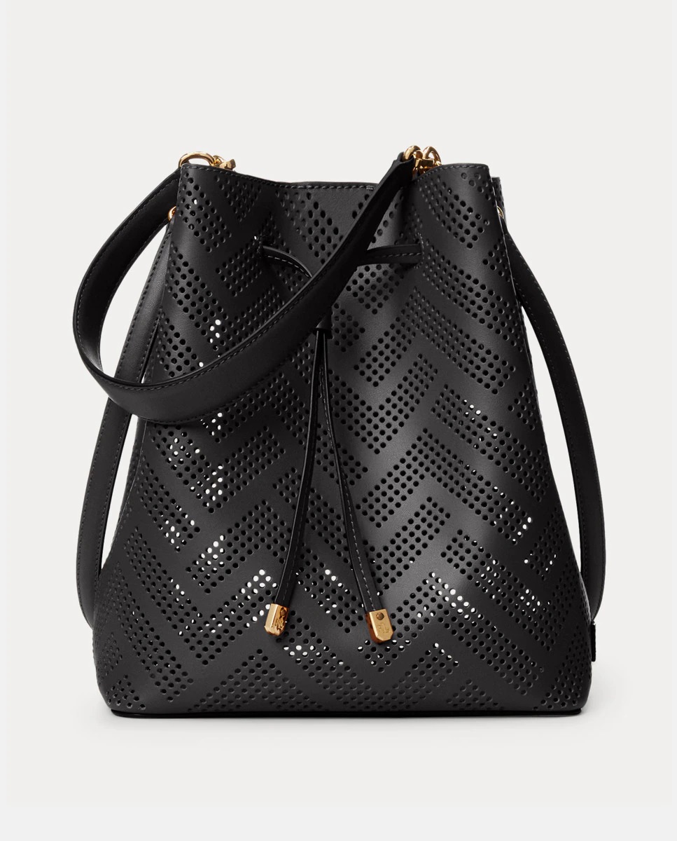 Bolso de piel troquelado con diseño bombonera de Ralph Lauren