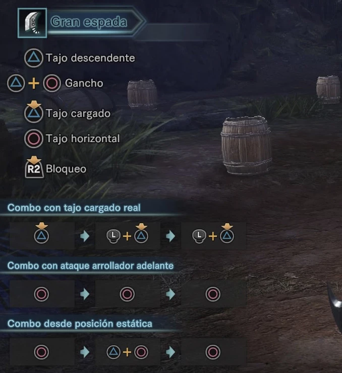 Combos armas Monster Hunter World