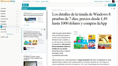 Networkedblogs incorpora su propio lector de noticias en su sitio web