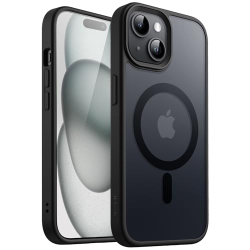 JETech Funda Magnética Mate para iPhone 15, Negro