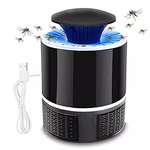 Lámpara Anti-Mosquitos Interior con LED UV y USB - Trampa de succión para Moscas pequeños Insectos