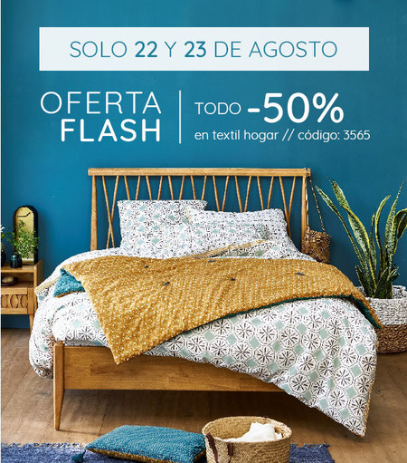 Oferta flash en La Redoute: todo textil hogar a mitad de precio