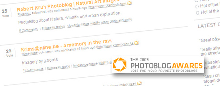 Comienzan los 2009 Photoblog Awards