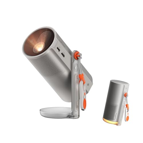 XGIMI MoGo 4 Laser Proyector Portátil, 550 Lúmenes ISO, Batería Integrada 2,5 h, Soporte 360°, 4 Filtros, Google TV con Netflix, 2 Altavoces Harman Kardon 6W, Versión 2025