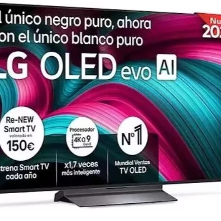 Smart TV OLED 55" (139,7 cm) LG 55C54LA con IA, 4K UHD, 144 Hz, Procesador Inteligente a9 AI Processor,
