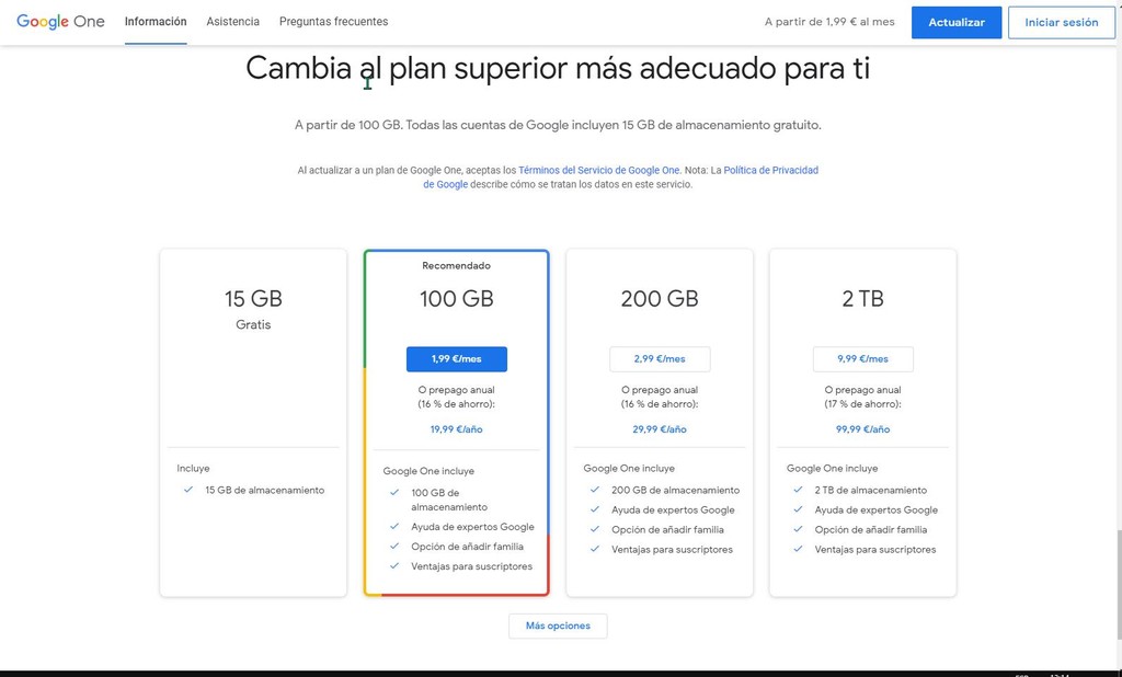 Google One: qué es, cuánto cuesta y cómo compartir almacenamiento con ...