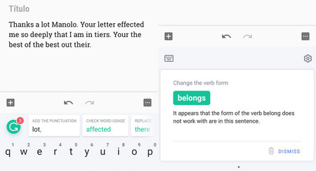 Escribe en perfecto inglés con la ayuda del teclado de Grammarly
