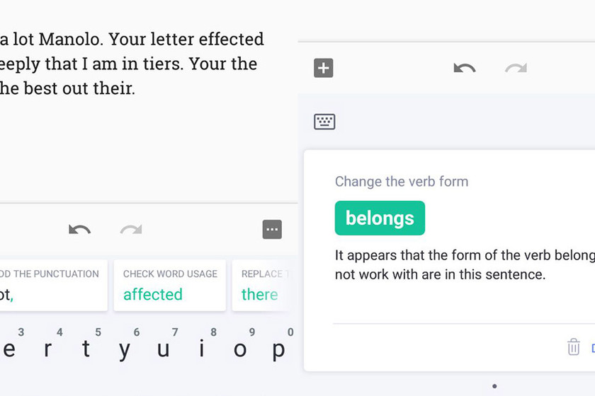 Escribe en perfecto inglés con la ayuda del teclado de Grammarly