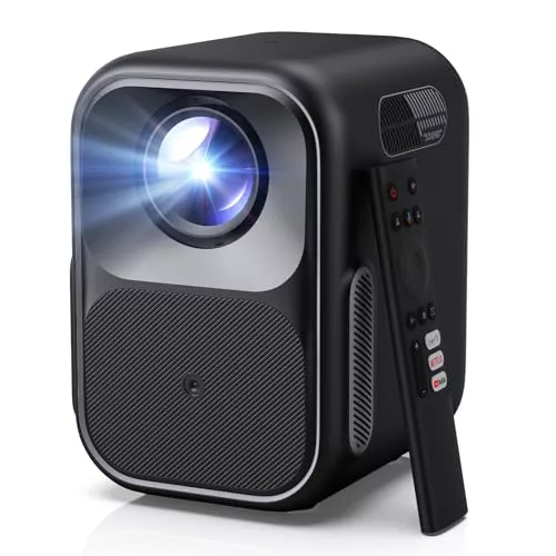 WEMAX Proyector Google TV con Netflix Oficial, 1080P Nativo (Soporte 4K), 300 ISO Lúmenes, Motor Óptico Sellado Anti-Polvo, Enfoque y Keystone Automático, HDR10, Dolby Audio, WiFi 5G/BT, Cine en Casa