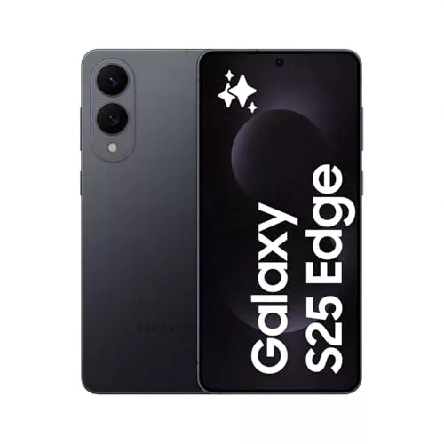 Samsung Galaxy S25 Edge 256GB Teléfono Móvil Fino con IA, Galaxy AI, 12GB RAM, Cámara 200MP, Batería Larga Duración, Garantía Fabricante 3 Años + 1 Extra, Titanio Negro Intenso (Versión Española)