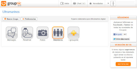 Groupnic, una nube privada para grupos de trabajo colaborativos