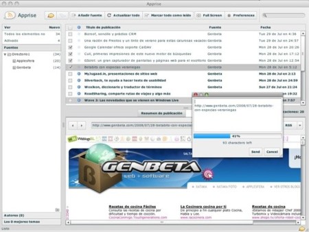 Apprise, lector de feeds en Adobe AIR con soporte de AIM y Twitter