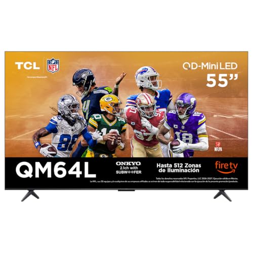 TCL 55QM64L Smart TV Pantalla 4K QD-MINILED 55" | Fire TV | 144Hz VRR 1000 NITS | Dolby Vision IQ HDR10+ | Game Master | Compatible con Alexa