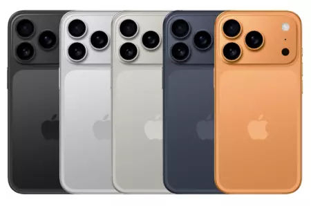 Colores rumoreados para el iPhone 17 Pro. Dos de ellos aparecen en la invitación: azul oscuro y naranja