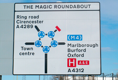 Magic Roundabout en Swindon (Iglaterra, Reino Unido)