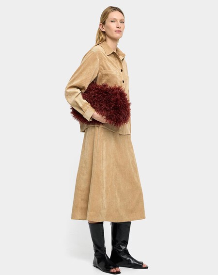 Falda Midi Pana Primavera Novedad Tendencia Nueva Elegante