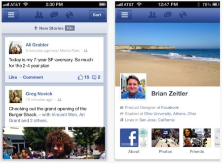 Facebook lanza una nueva versión de su cliente para iOS